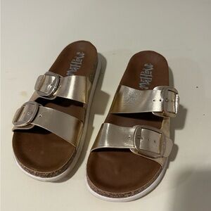 Mad love gold sandals